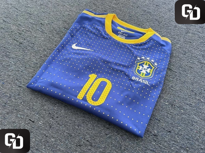 Brazil Away (Blue) Retro 2010. #10 Kaka. 2010 World Cup (South Africa)