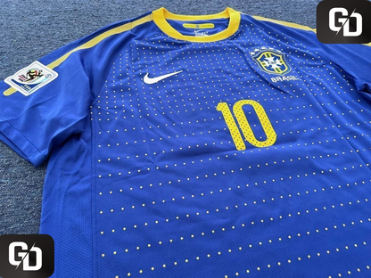 Brazil Away (Blue) Retro 2010. #10 Kaka. 2010 World Cup (South Africa)