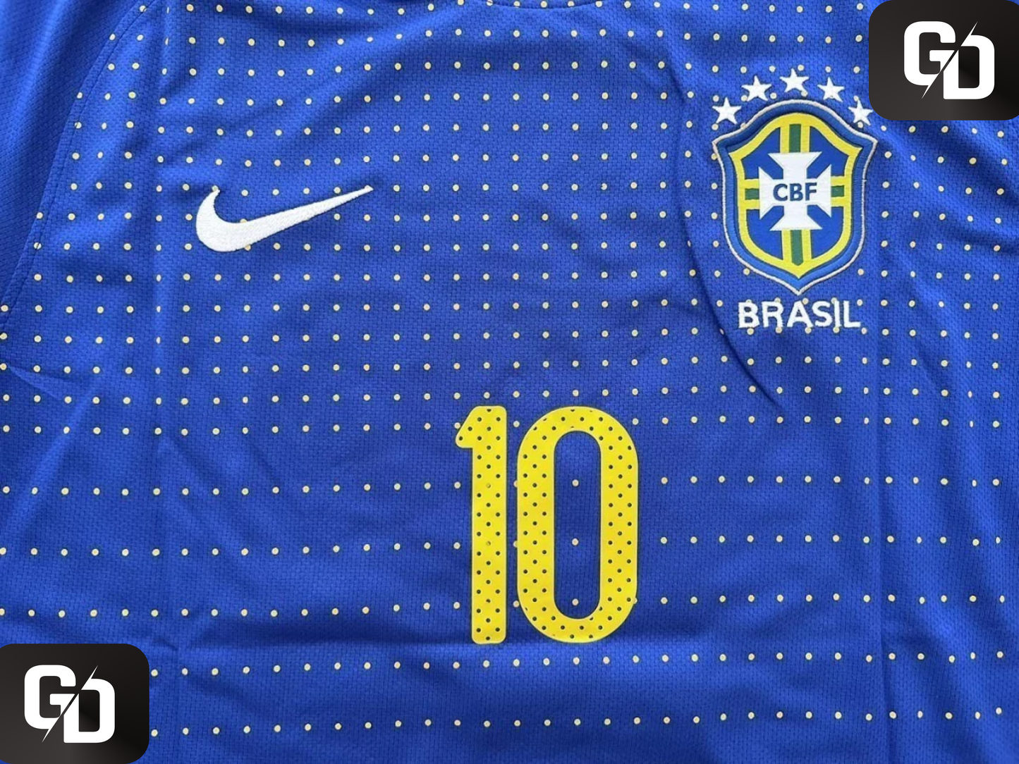 Brazil Away (Blue) Retro 2010. #10 Kaka. 2010 World Cup (South Africa)