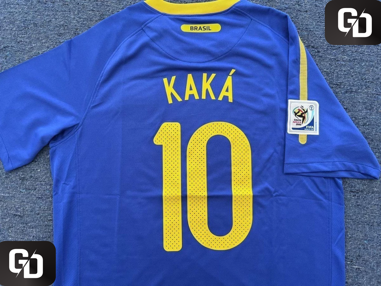 Brazil Away (Blue) Retro 2010. #10 Kaka. 2010 World Cup (South Africa)