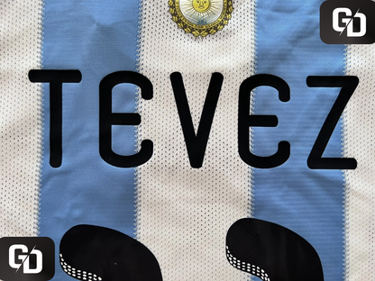 Argentina Home Retro 2010. #11 Tevez. 2010 South Africa World Cup