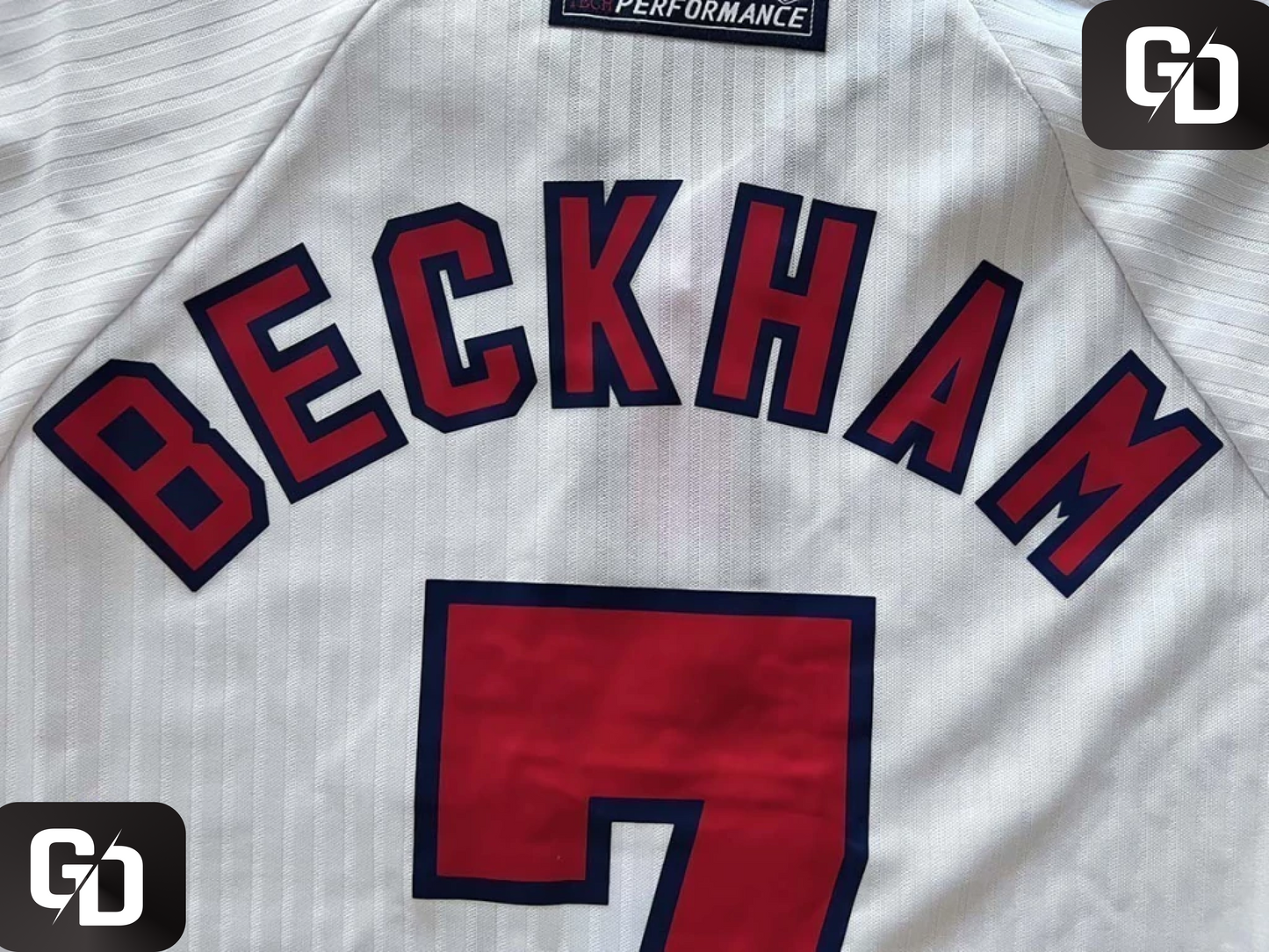 England Home 1998. #7 Beckham.