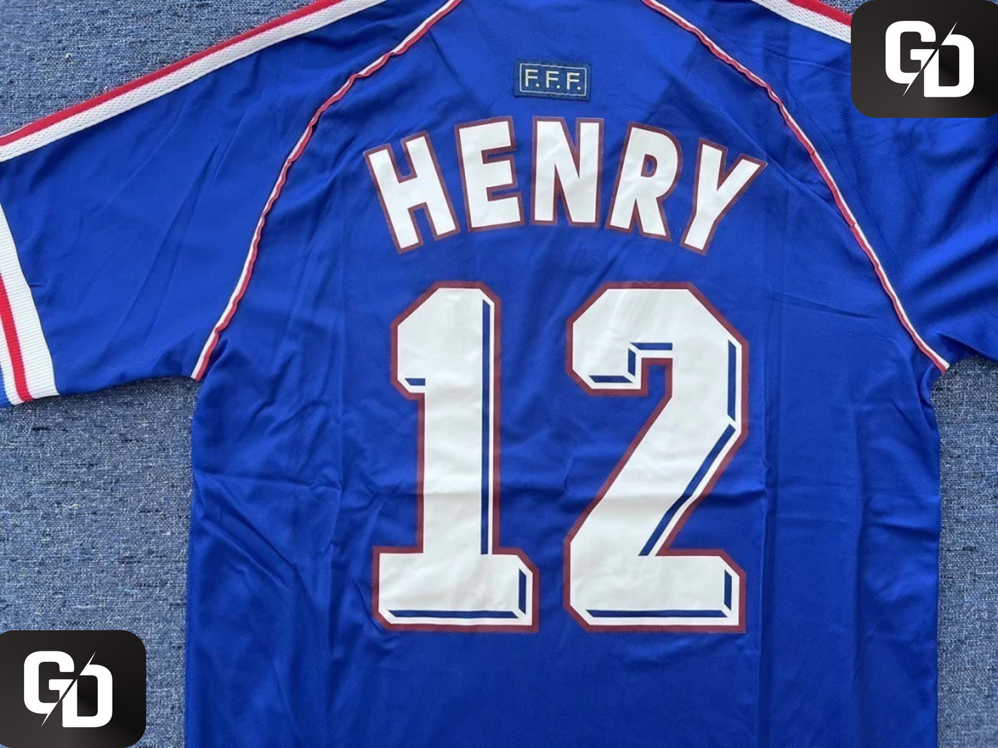 France Home Retro 1998. #12 Henry. 1998 (World Cup)