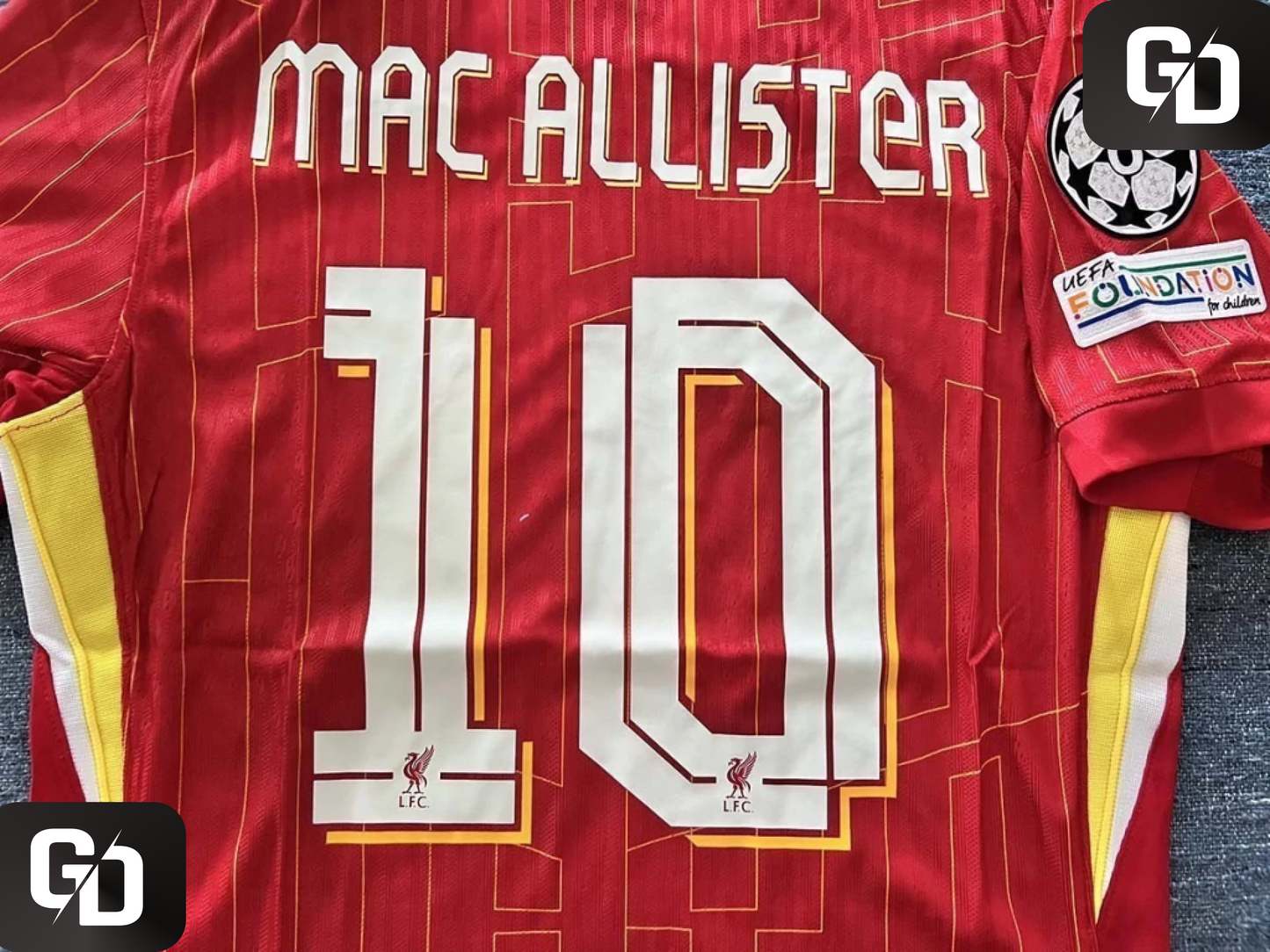 Liverpool Home 2025. #10 Mac Allister. UEFA Champions League Patch. Dri Fit ADV (Match Version)