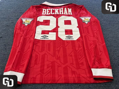 Manchester United Home Long Sleeves Retro 1994. #28 Beckham