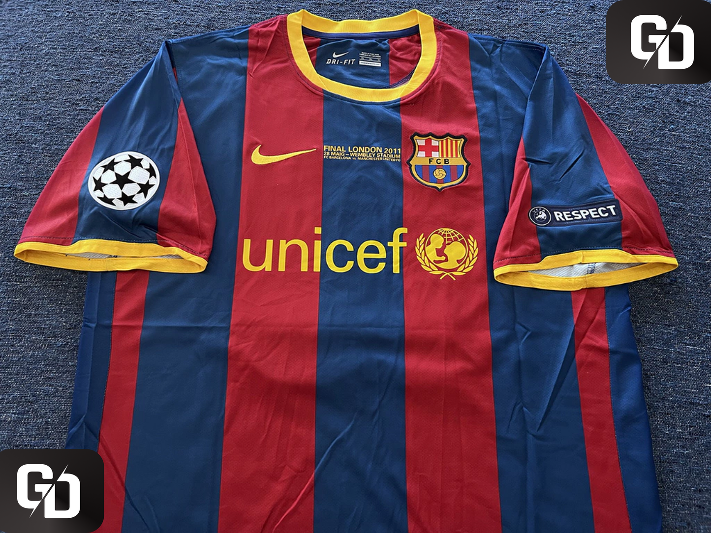 Barcelona Home Retro 2011. #10 Messi. UEFA Champions League Final (vs Man. Utd)