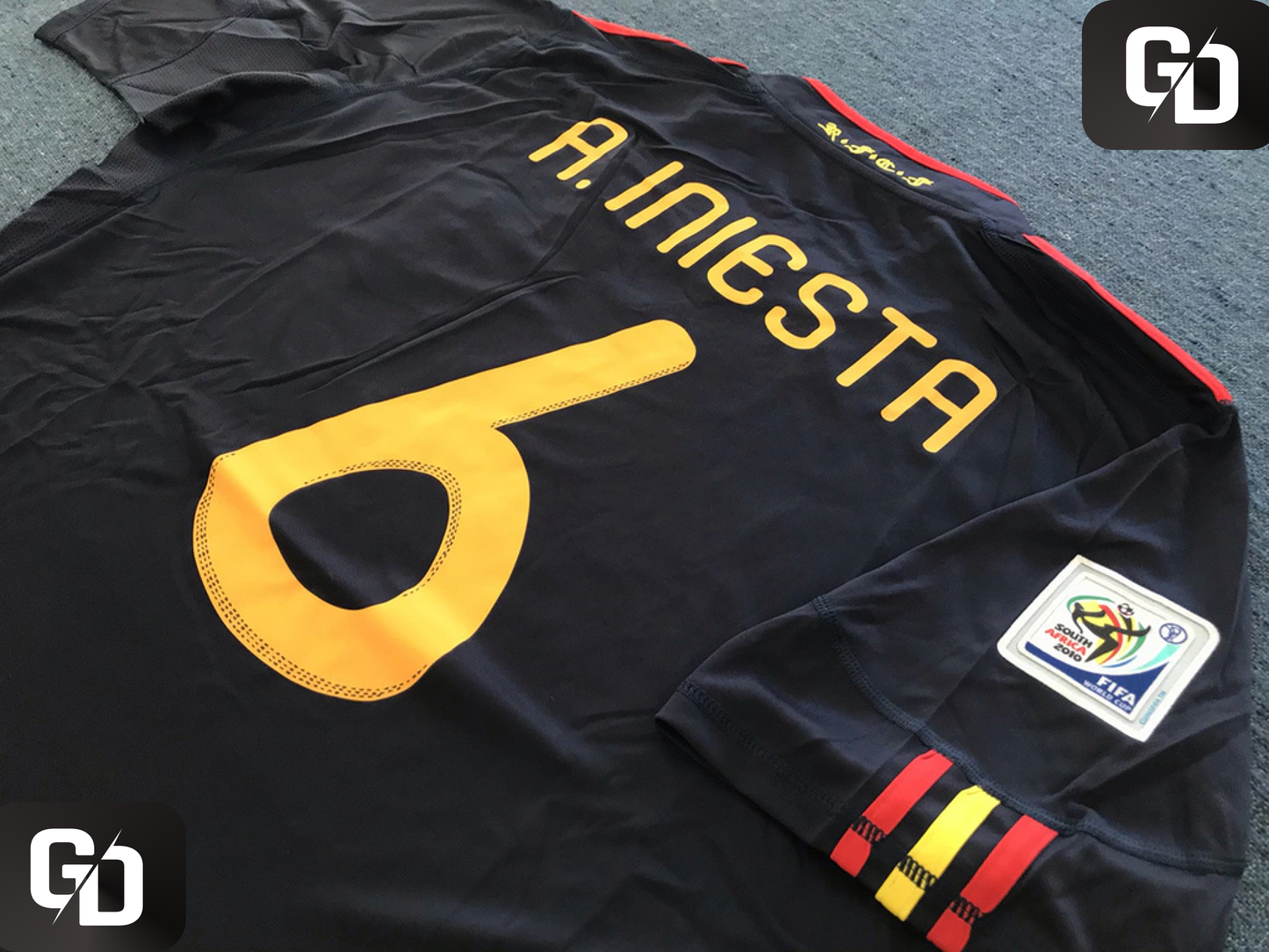 Spain Away Retro 2010. #6 A.Iniesta. 2010 World Cup Final (South Africa)