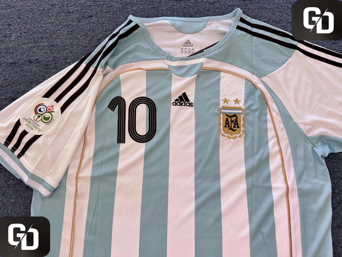 Argentina Home Retro 2006. #10 Riquelme - 2006 Germany World Cup