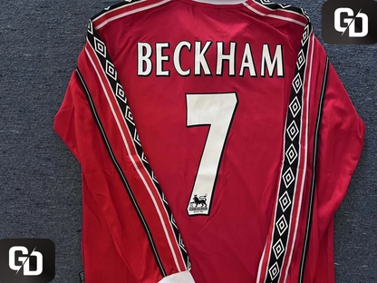 Manchester United Home Retro 1999 (Long sleeve). #7 Beckham