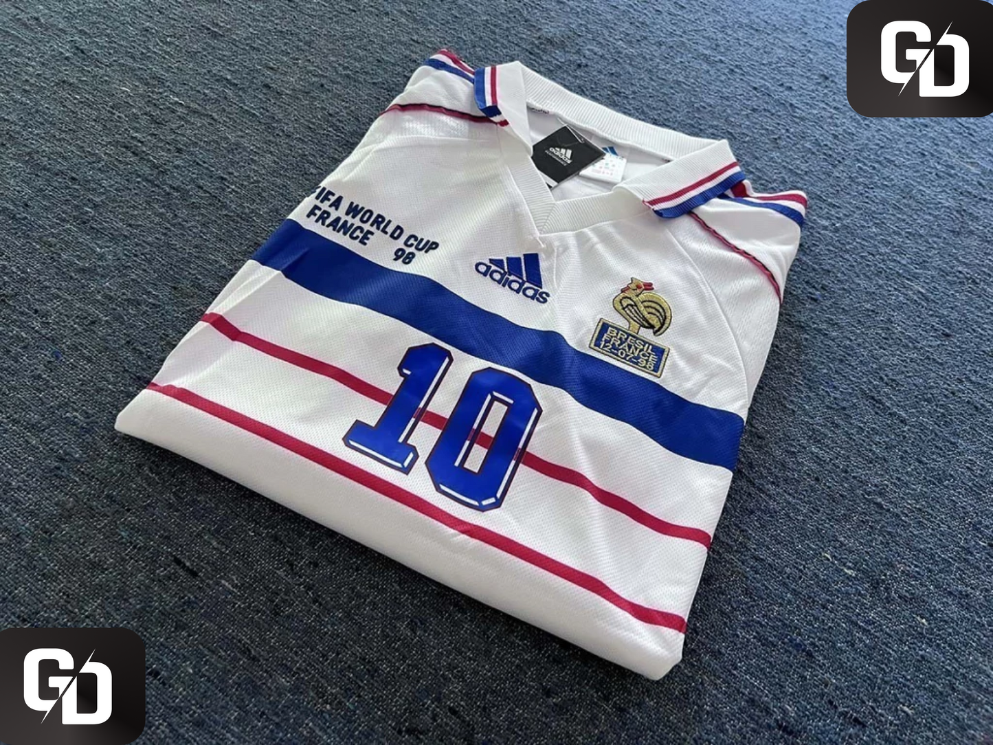 France Away Retro 1998. #10 Zidane. 1998 (World Cup)